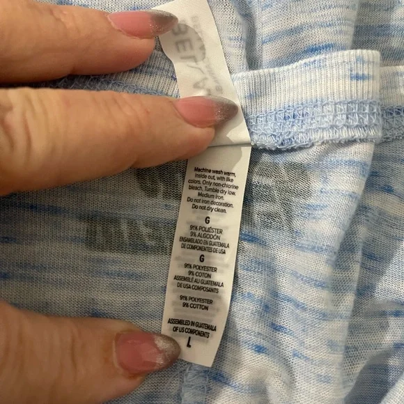 Electro Threads Blue Burn Ying Yang Watercolor Wide Sleeve Top Large - Picture 11 of 11